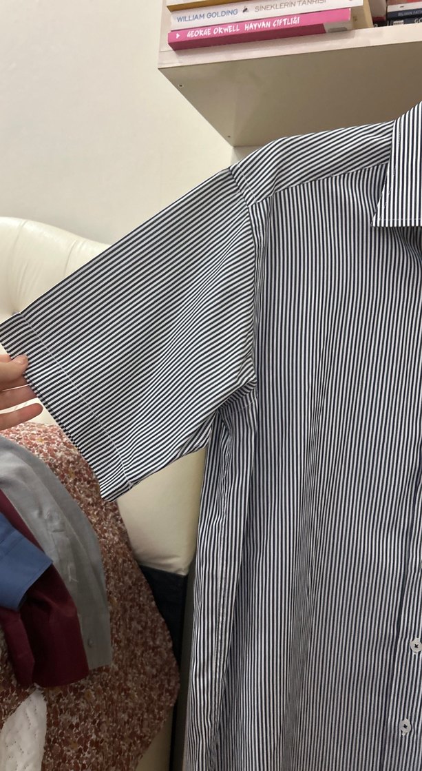 Gri Erkek Kısa Kollu Gömlek - Görsel 3