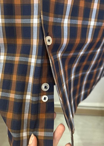 Erkek Kahverengi Kareli Uzun Kollu Gömlek - Görsel 3