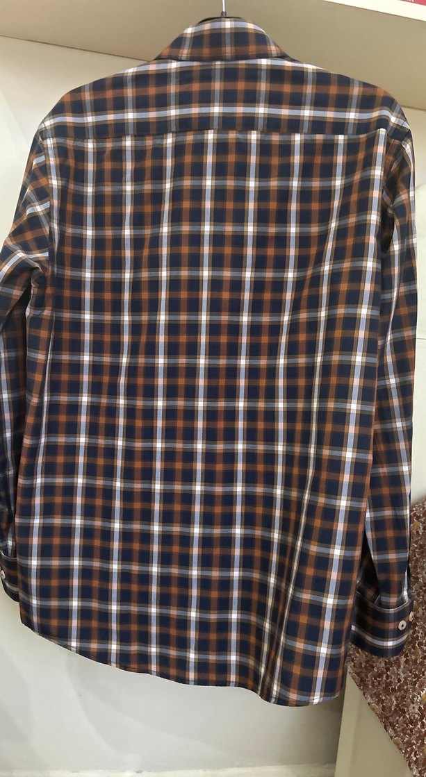 Erkek Kahverengi Kareli Uzun Kollu Gömlek - Görsel 5