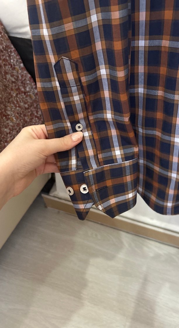 Erkek Kahverengi Kareli Uzun Kollu Gömlek - Görsel 4