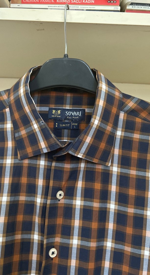 Erkek Kahverengi Kareli Uzun Kollu Gömlek - Görsel 2