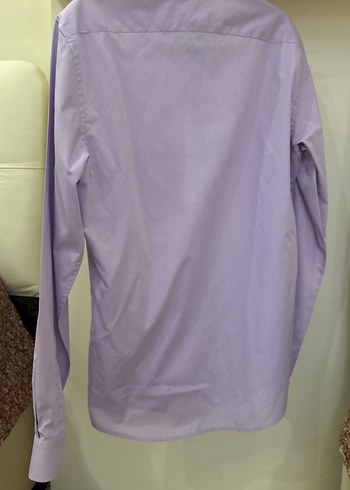 Mor Düğmeli Uzun Kollu Erkek Gömlek - Görsel 5