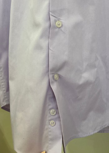 Mor Düğmeli Uzun Kollu Erkek Gömlek - Görsel 2