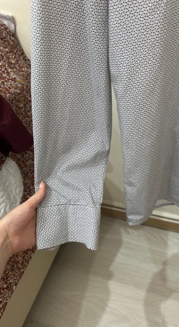 Gri Düğmeli Erkek Uzun Kollu Gömlek - Görsel 3