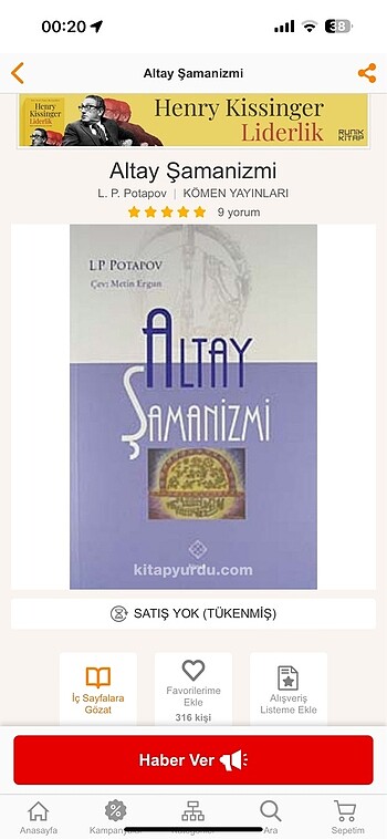 Altay Şamanizmi Kitap