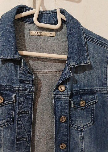 Düğmeli Mavi Kadın Kot Ceket - Görsel 2