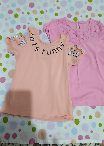 Kız Çocuk Pembe Dantelli Tişört - Görsel 2