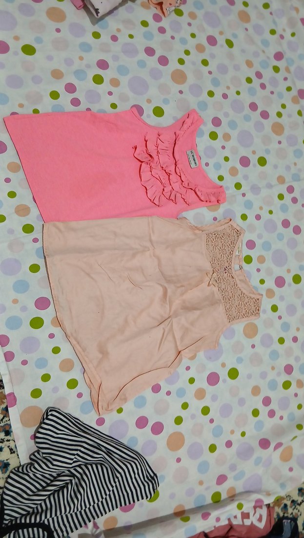 Kız Çocuk Pembe Dantelli Tişört - Görsel 5