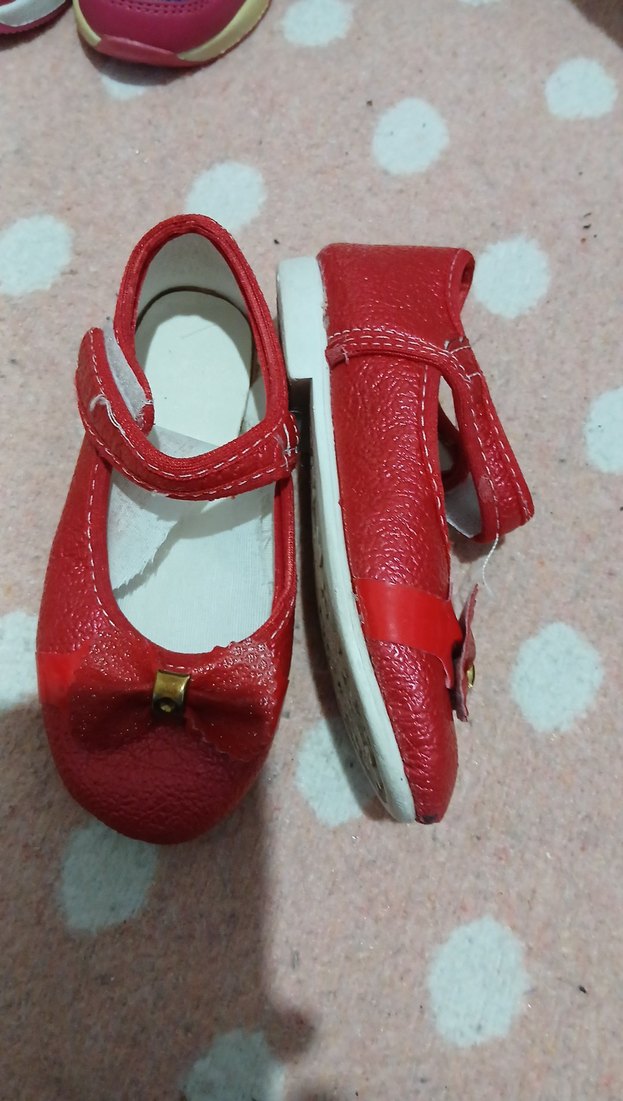 Kız Çocuk Kırmızı Tokalı Babet - Görsel 2