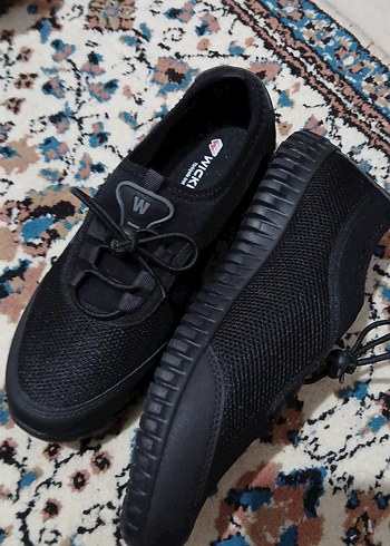 Siyah Kadın Spor Ayakkabı Yüksek Tabanlı - Görsel 4