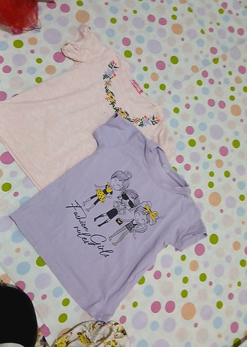 Kız Çocuk Pembe Baskılı Kısa Kollu Tişört - Görsel 4