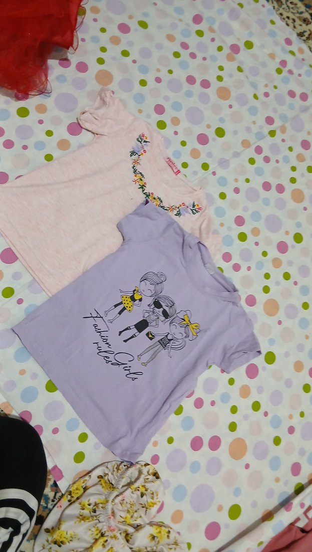 Kız Çocuk Pembe Baskılı Kısa Kollu Tişört - Görsel 4