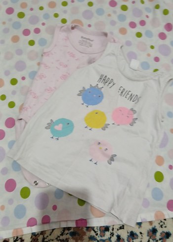 Pembe Kız Bebek Kısa Kollu Baskılı Takım - Görsel 10