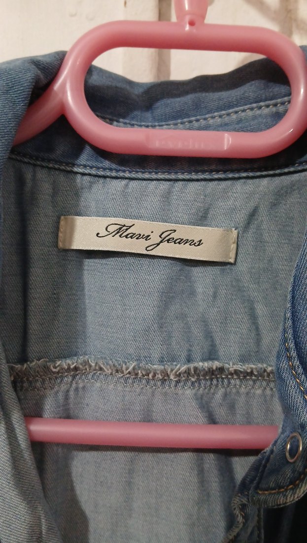 Düğmeli Kot Midi Elbise - Görsel 3