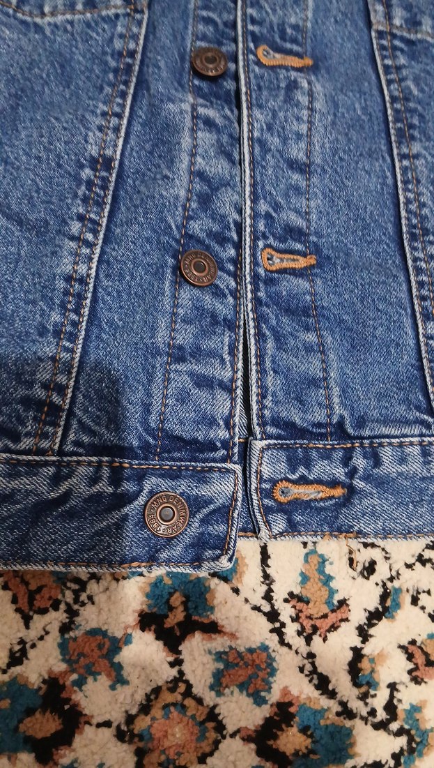 Düğmeli Mavi Kadın Kot Ceket - Görsel 4