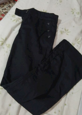 Siyah Kadın Midi Kumaş Pantolon - Görsel 2