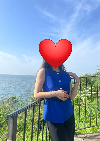 Zara Düğmeli Kolsuz Mavi Denim Bluz