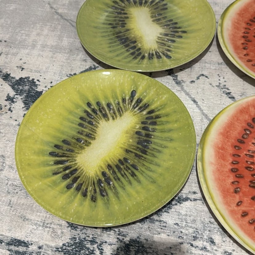 Renkli Meyve Desenli Tabak Seti - Görsel 2