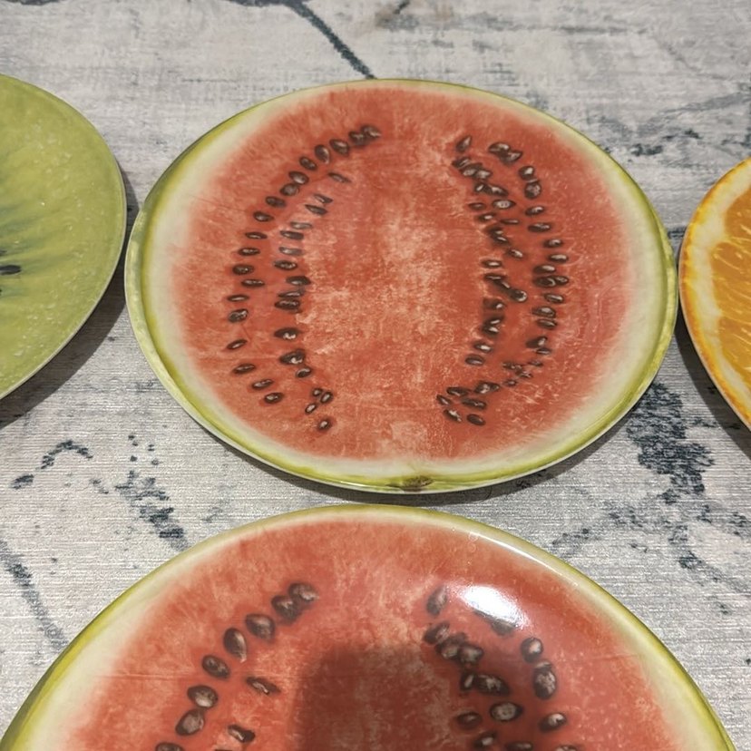 Renkli Meyve Desenli Tabak Seti - Görsel 3