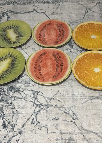 Meyve Desenli Renkli Tabak Seti - Görsel 7