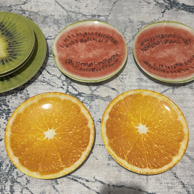 Meyve Desenli Renkli Tabak Seti - Görsel 2