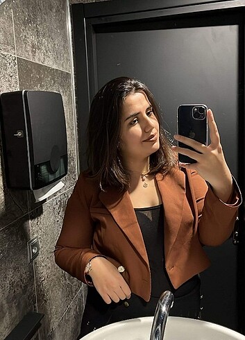 Crop blazer ceket