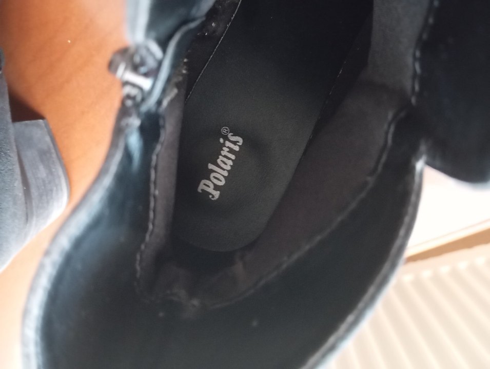 Gri Deri Tokalı Blok Topuklu Bot - Görsel 4