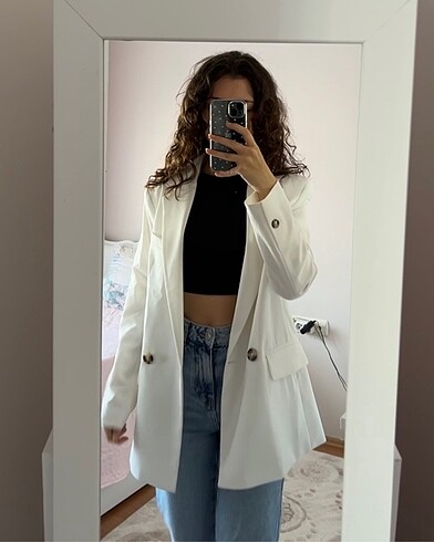 BERSHKA ekru blazer