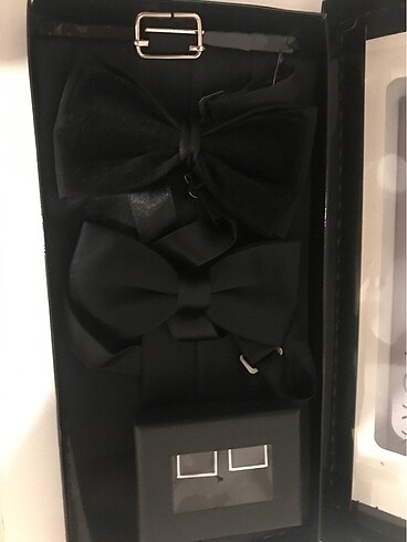 Damat iki papyon , kuşak , kol düğmesi - Görsel 3