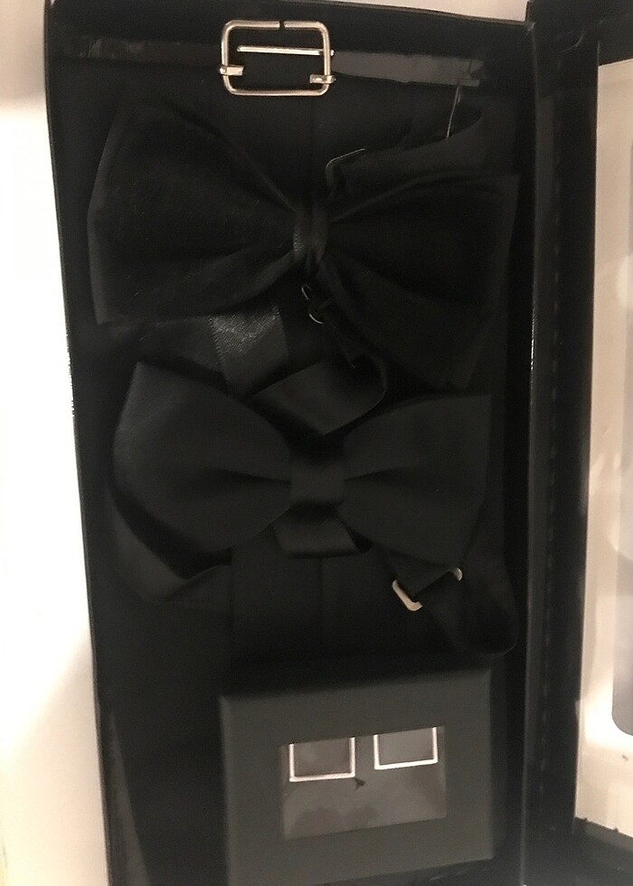 Damat iki papyon , kuşak , kol düğmesi - Görsel 3