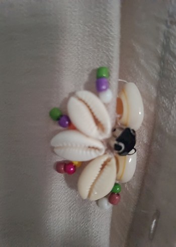 Bej Nakışlı Uzun Keten Gömlek - Görsel 2