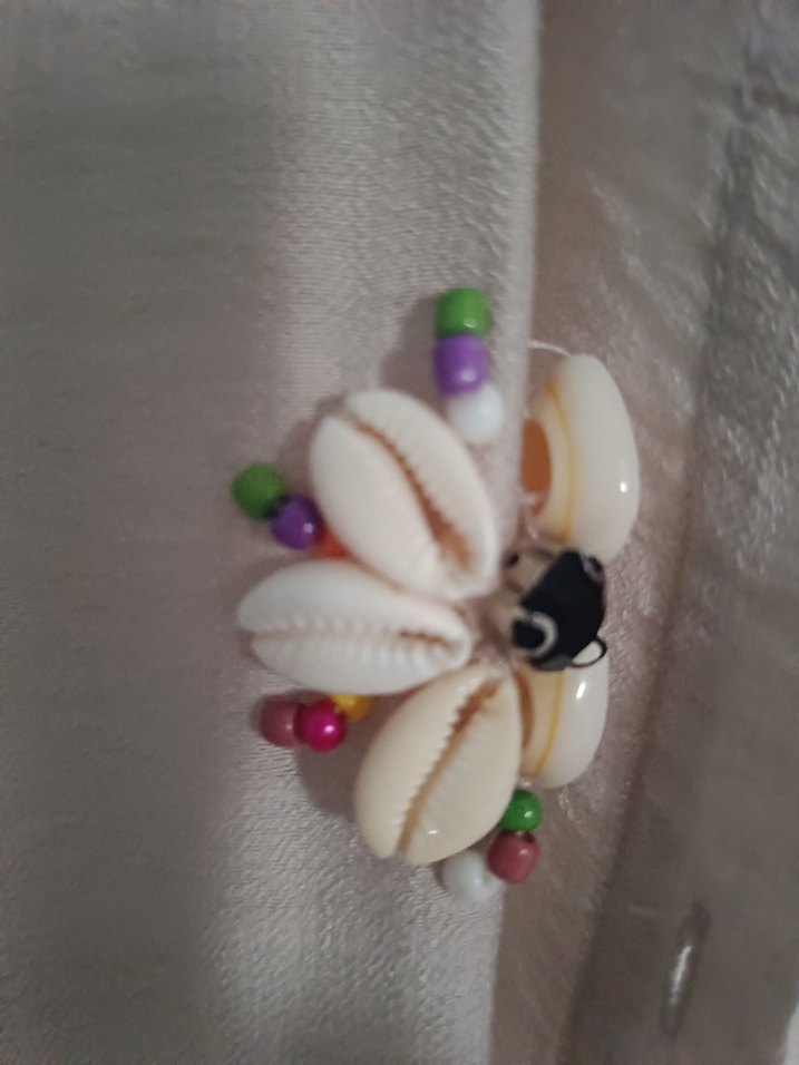 Bej Nakışlı Uzun Keten Gömlek - Görsel 2