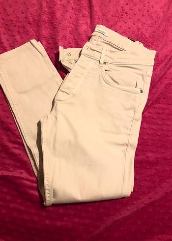 Zara Bej Slim Fit Jean Pantolon