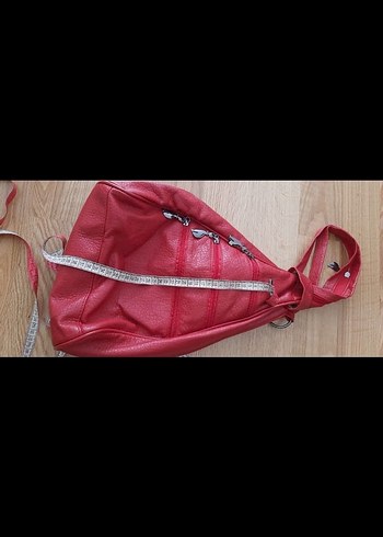 American Vintage Lebina marka Kırmızı Deri Kadın Sırt Çantası