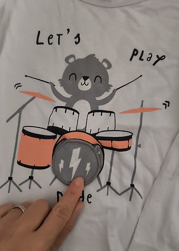 Gri Baskılı Çocuk Pijama Takımı - Görsel 6