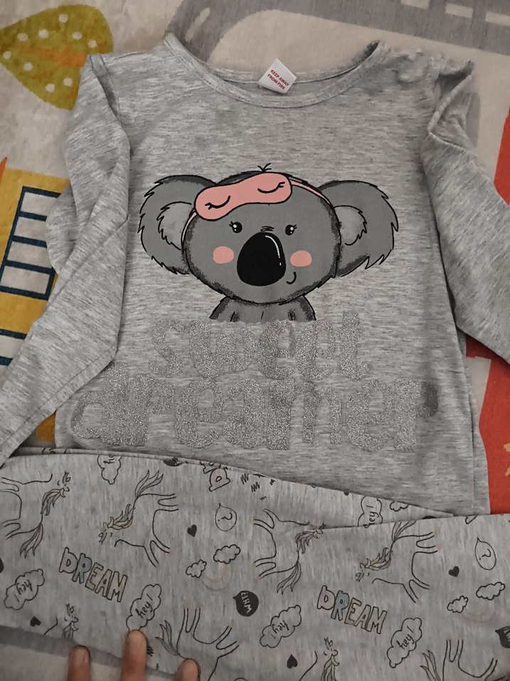 Gri Baskılı Çocuk Pijama Takımı - Görsel 3