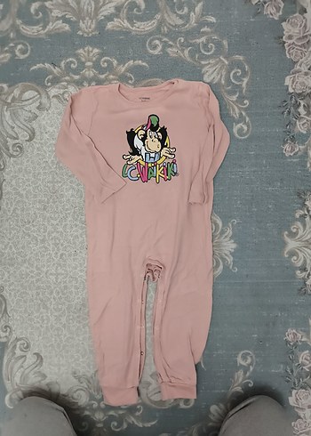 Uzun Kollu Fermuarlı Pembe Bebek Tulum