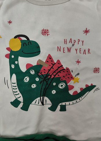 3 Yaş Beden Bebek Erkek Renkli Dinozor Baskılı Takım