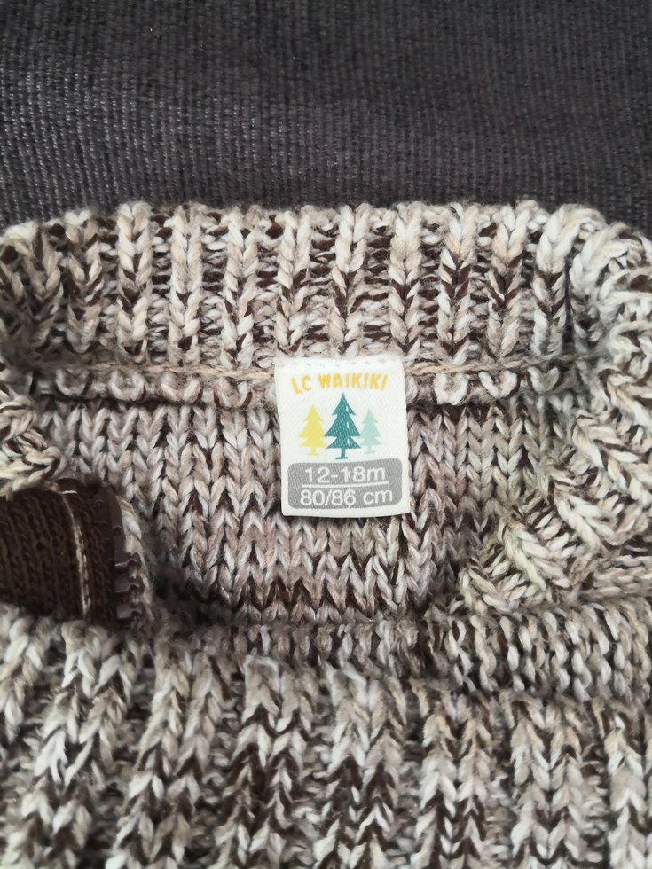 Kahverengi Erkek Çocuk Yün Örgü Balıkçı Yaka Kazak - Görsel 2