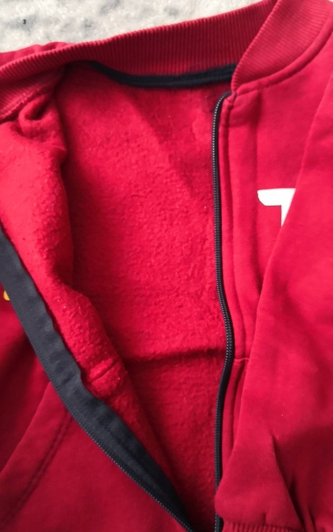 Kızak Baskılı Kırmızı Fermuarlı Sweatshirt - Görsel 3