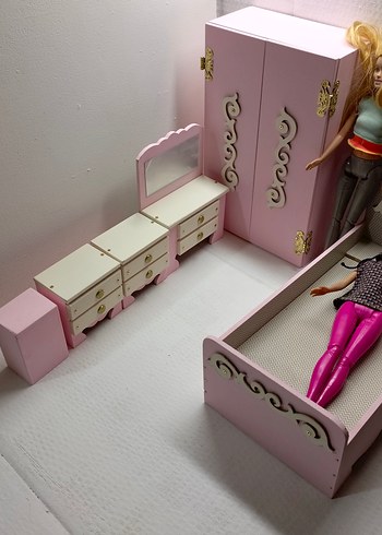 Pembe Bebek Mobilyası ve Bebekler - Görsel 7