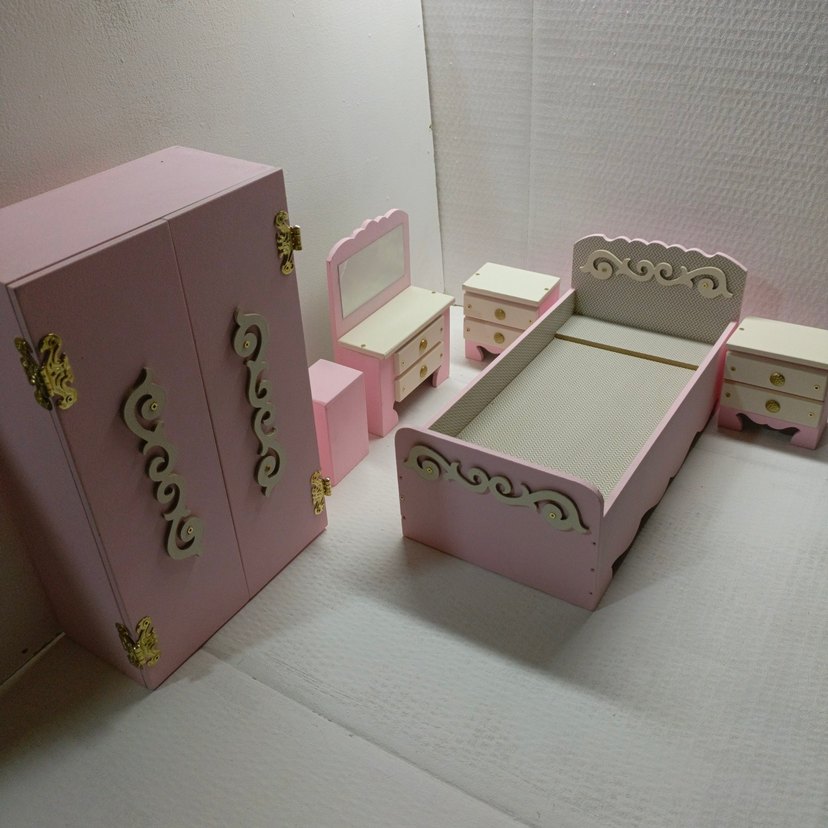 Pembe Bebek Mobilyası ve Bebekler - Görsel 4