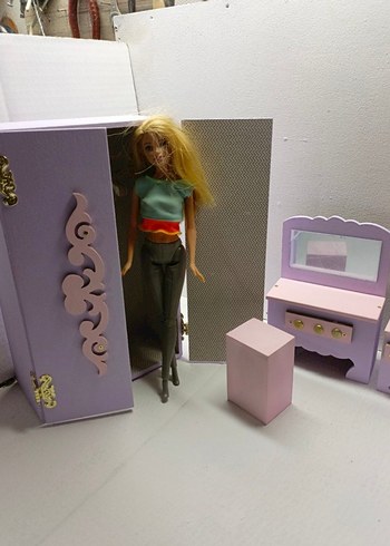 Pembe Pastel Renkli Oyuncak Yatak ve Mobilya Seti - Görsel 3