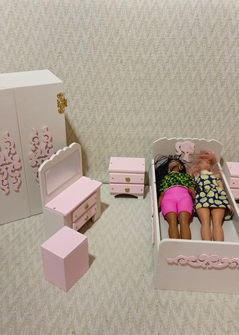 Yatak Seti barbie bebekler görseldir ürüne dahil değildir - Görsel 2