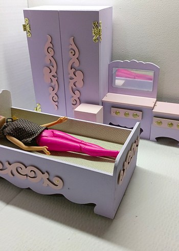 Yatak Seti barbie bebekler görseldir ürüne dahil değildir - Görsel 5