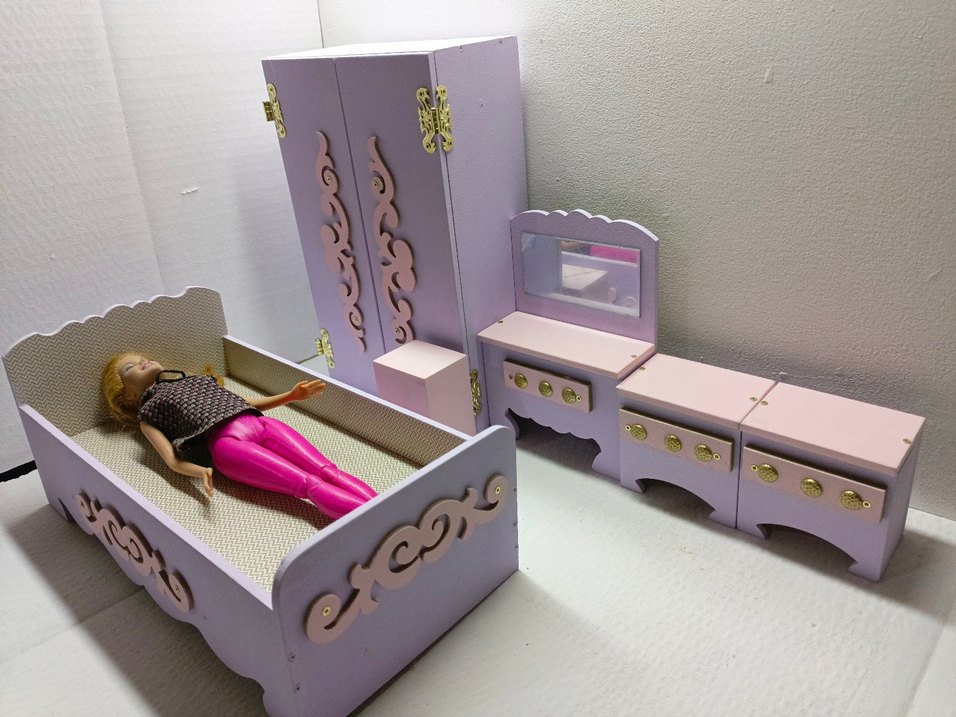 Yatak Seti barbie bebekler görseldir ürüne dahil değildir - Görsel 2