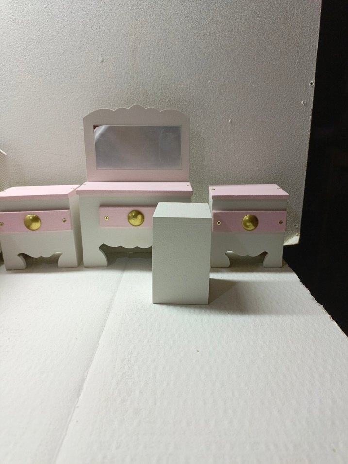 Pembe Pastel Çocuk Şifonyer Seti barbie - Görsel 3