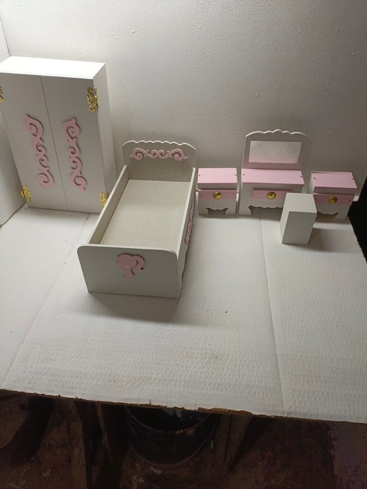 Pembe Pastel Çocuk Şifonyer Seti barbie - Görsel 2