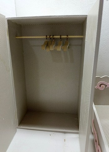 Pembe Pastel Ahşap Bebek Mobilya Seti barbie eşyaları - Görsel 6