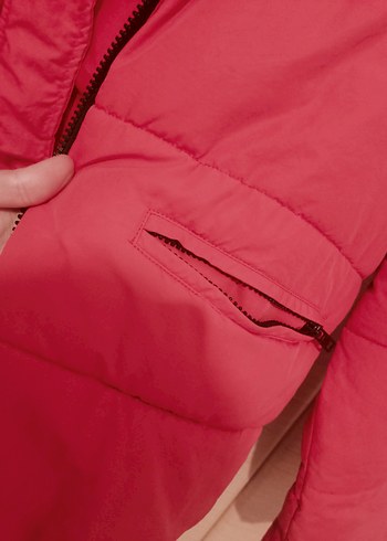 Pembe Fermuarlı Kadın Kışlık Mont - Görsel 3